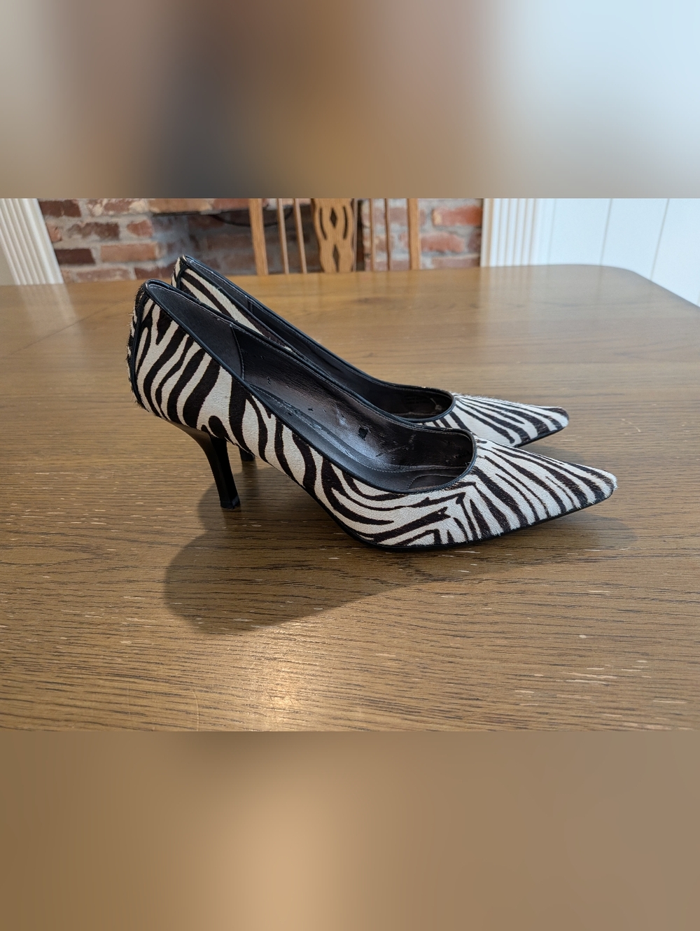 Calvin Klein- Dolly Zebra-Print Pony Hair Pumps, Sz. 7.5
